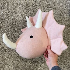 Pink Triceratops Head Mount Wall Decor